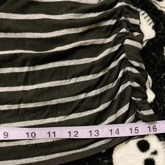 THYME Grey and black striped nursing top ~ Goth emo XS SMALL maternity shirt - Picture 11 of 15